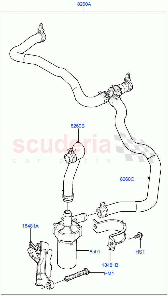 Water Pump(Auxiliary Unit)(AJ Petrol 4.2 V8 Supercharged) of Land Rover Land Rover Range Rover Sport (2005-2009) [4.2 Petrol V8 Supercharged]