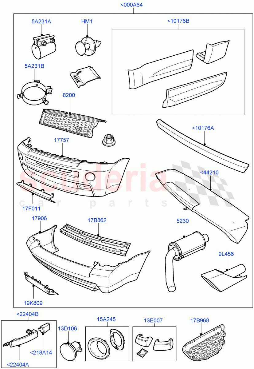 Complete Vehicle Body Dress Up Kits (Accessory, HST) of Land Rover Land Rover Range Rover Sport (2005-2009) [3.6 V8 32V DOHC EFI Diesel]