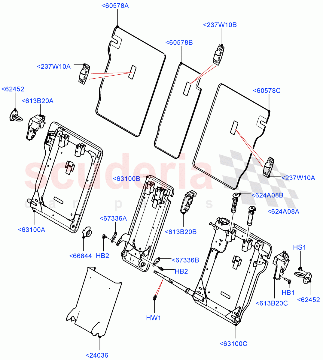 Rear Seat Back(Halewood (UK)) of Land Rover Land Rover Range Rover Evoque (2019+) [2.0 Turbo Petrol AJ200P]