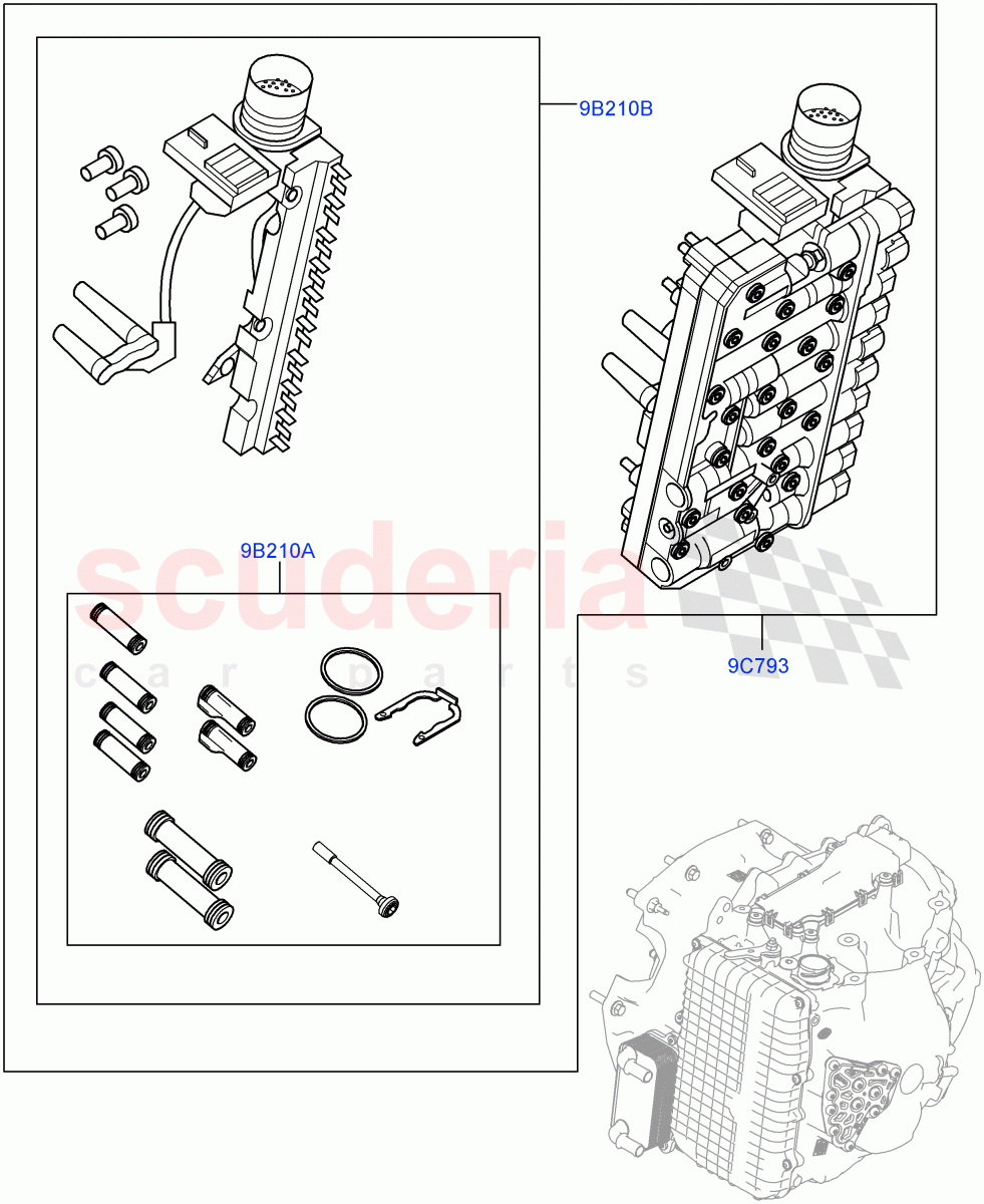 Valve Body - Main Control & Servo's(9 Speed Auto AWD,Itatiaia (Brazil))((V)FROMGT000001) of Land Rover Land Rover Discovery Sport (2015+) [1.5 I3 Turbo Petrol AJ20P3]