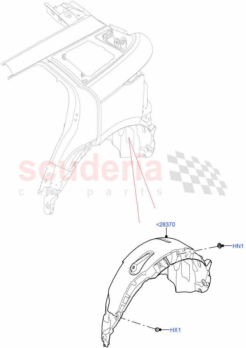 Side Panels - Inner (Wheelarch) (Changsu (China)) of Land Rover Land Rover Range Rover Evoque (2019+) [1.5 I3 Turbo Petrol AJ20P3]