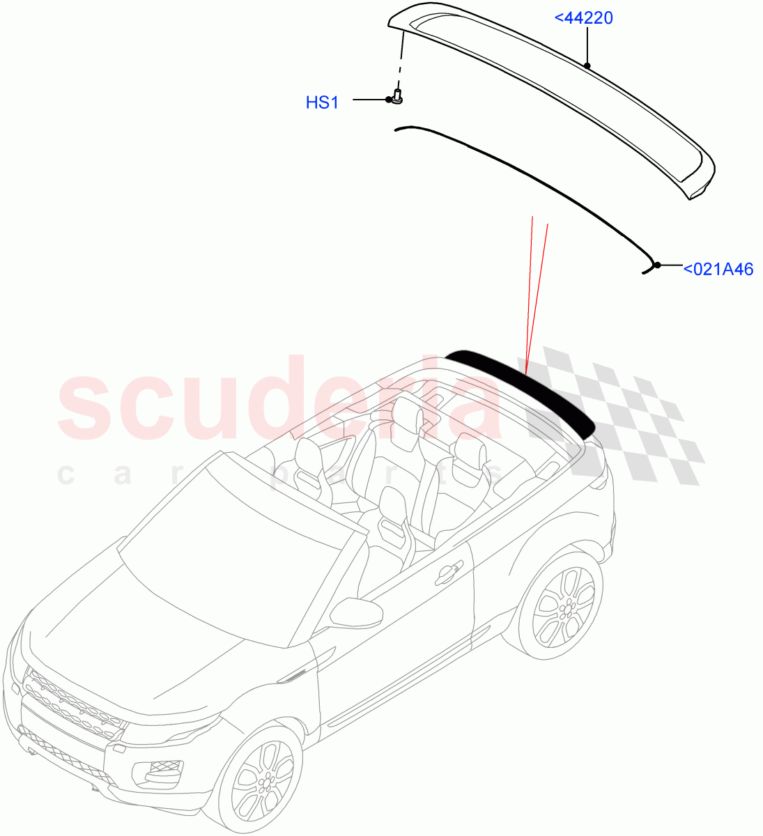 Spoiler And Related Parts(2 Door Convertible,Halewood (UK)) of Land Rover Land Rover Range Rover Evoque (2012-2018) [2.0 Turbo Diesel]