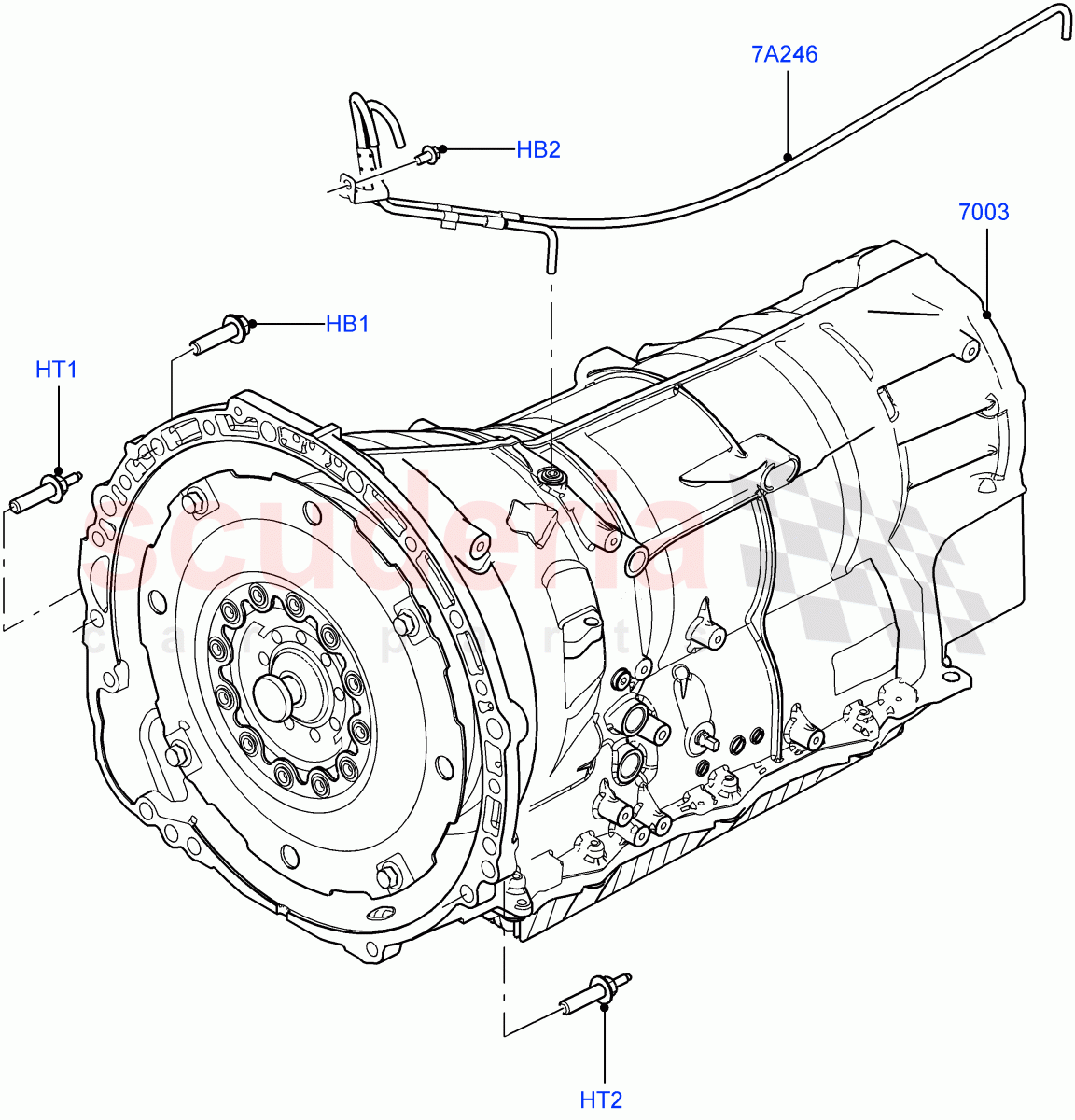 Auto Trans Assy & Speedometer Drive (Solihull Plant Build) (3.0 V6 Diesel, 8 Speed Auto Trans ZF 8HP70 4WD, 4.4L DOHC DITC V8 Diesel) ((V) FROMBA000001) of Land Rover Land Rover Discovery 5 (2017+) [3.0 DOHC GDI SC V6 Petrol]
