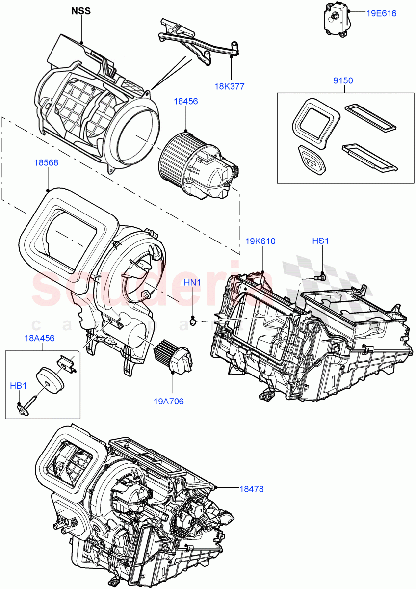 Heater/Air Cond.External Components(Main Unit)(Changsu (China))((V)FROMFG000001,(V)TOKG446856) of Land Rover Land Rover Discovery Sport (2015+) [1.5 I3 Turbo Petrol AJ20P3]