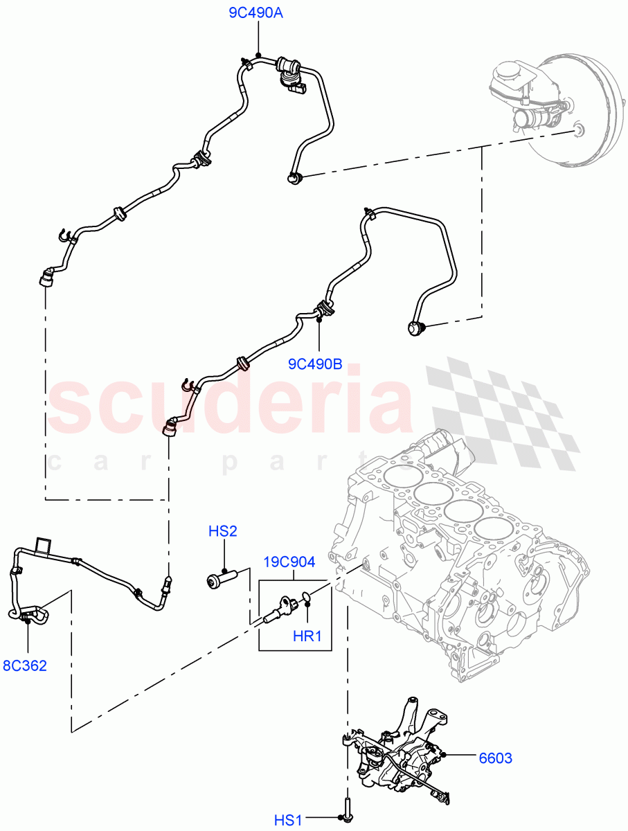 Vacuum Control And Air Injection (2.0L I4 Mid AJ200 Petrol E100, 2.0L I4 Mid DOHC AJ200 Petrol) ((V) FROMJT000001) of Land Rover Land Rover Range Rover Evoque (2012-2018) [2.0 Turbo Petrol AJ200P]