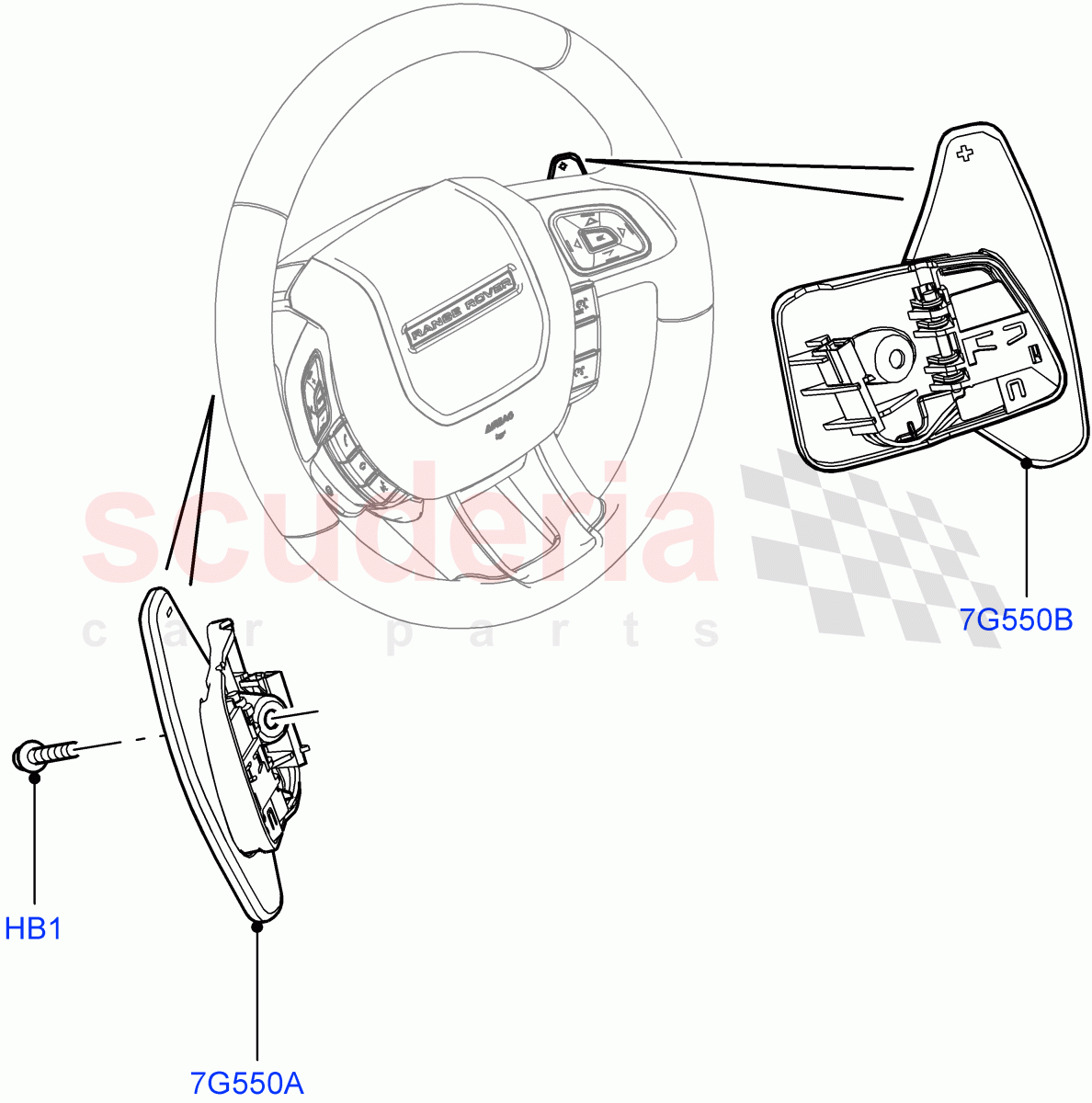 Gear Change-Automatic Transmission(Steering Wheel)(9 Speed Auto AWD,Halewood (UK))((V)FROMEH000001) of Land Rover Land Rover Range Rover Evoque (2012-2018) [2.0 Turbo Petrol AJ200P]