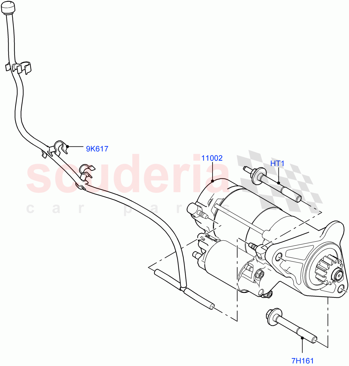 Starter Motor (2.0L I4 High DOHC AJ200 Petrol, Changsu (China), 2.0L I4 Mid DOHC AJ200 Petrol) of Land Rover Land Rover Discovery Sport (2015+) [2.0 Turbo Petrol AJ200P]