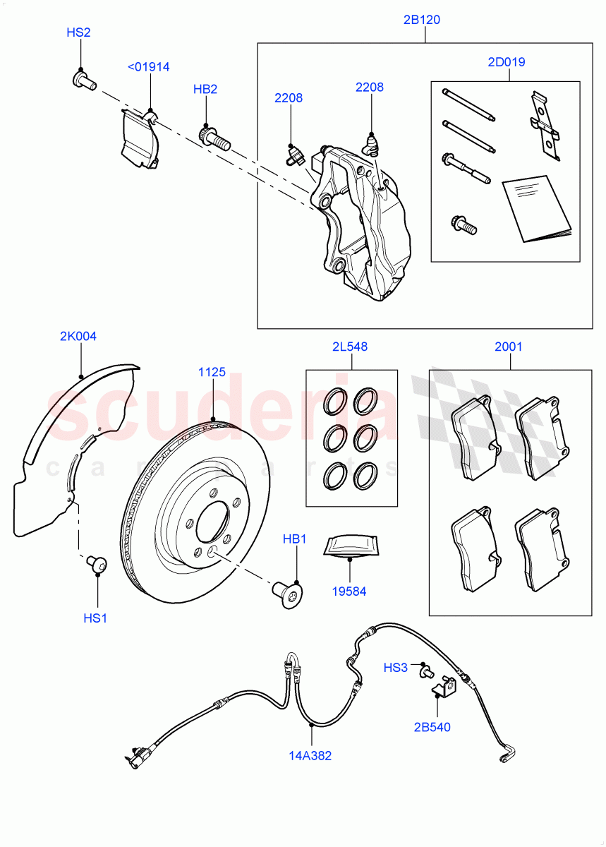 Front Brake Discs And Calipers (Disc And Caliper Size-Frt 20/RR 20) of Land Rover Land Rover Defender (2020+) [2.0 Turbo Diesel]