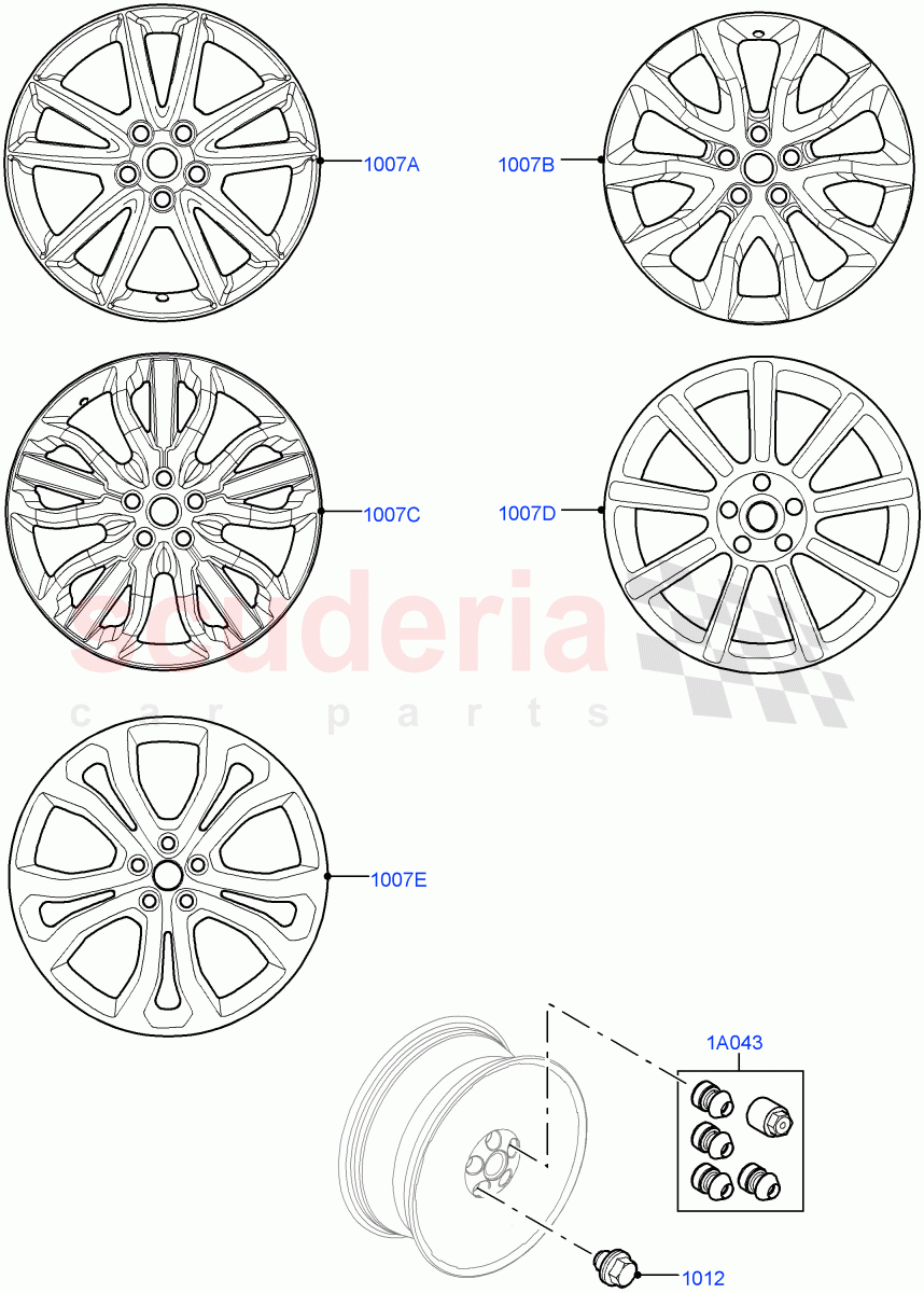 Accessory Wheels (Accessory) of Land Rover Land Rover Range Rover Sport (2014+) [5.0 OHC SGDI SC V8 Petrol]