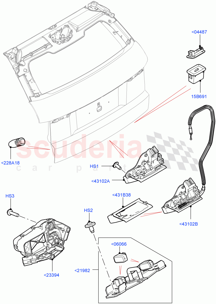 Luggage Compt/Tailgte Lock Controls (Changsu (China)) ((V) FROMEG000001) of Land Rover Land Rover Range Rover Evoque (2012-2018) [2.0 Turbo Diesel]