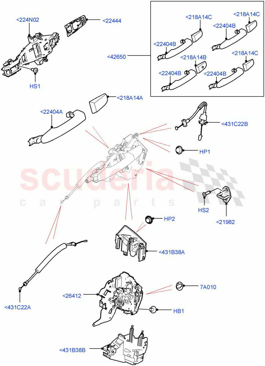 Rear Door Lock Controls(Halewood (UK)) of Land Rover Land Rover Discovery Sport (2015+) [2.0 Turbo Diesel AJ21D4]