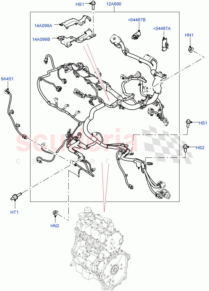 Electrical Wiring - Engine And Dash(Engine)(2.0L AJ20D4 Diesel LF PTA,6 Speed Manual Trans BG6,Halewood (UK),2.0L AJ20D4 Diesel Mid PTA)((V)FROMLH000001) of Land Rover Land Rover Discovery Sport (2015+) [2.0 Turbo Diesel AJ21D4]