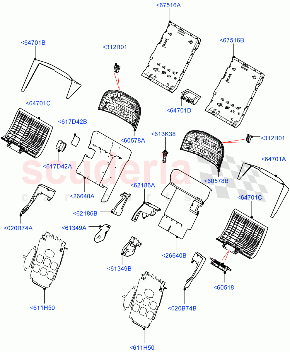 Rear Seat Back(Autobiography Black / SV Autobiography)(With 2 Rear Small Individual Seats)((V)FROMJA000001) of Land Rover Land Rover Range Rover (2012-2021) [5.0 OHC SGDI NA V8 Petrol]