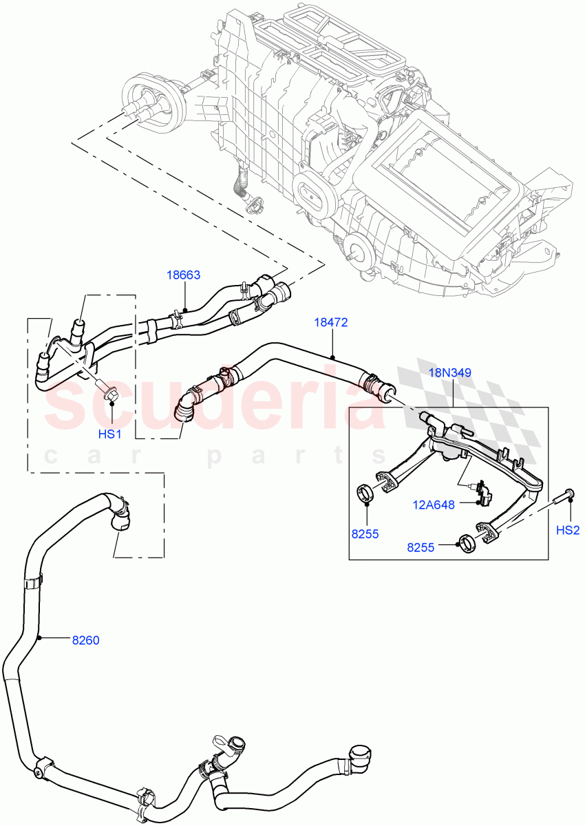 Heater Hoses(3.0L DOHC GDI SC V6 PETROL,Less Heater,With Ptc Heater,5.0L P AJ133 DOHC CDA S/C Enhanced) of Land Rover Land Rover Range Rover Velar (2017+) [3.0 I6 Turbo Diesel AJ20D6]