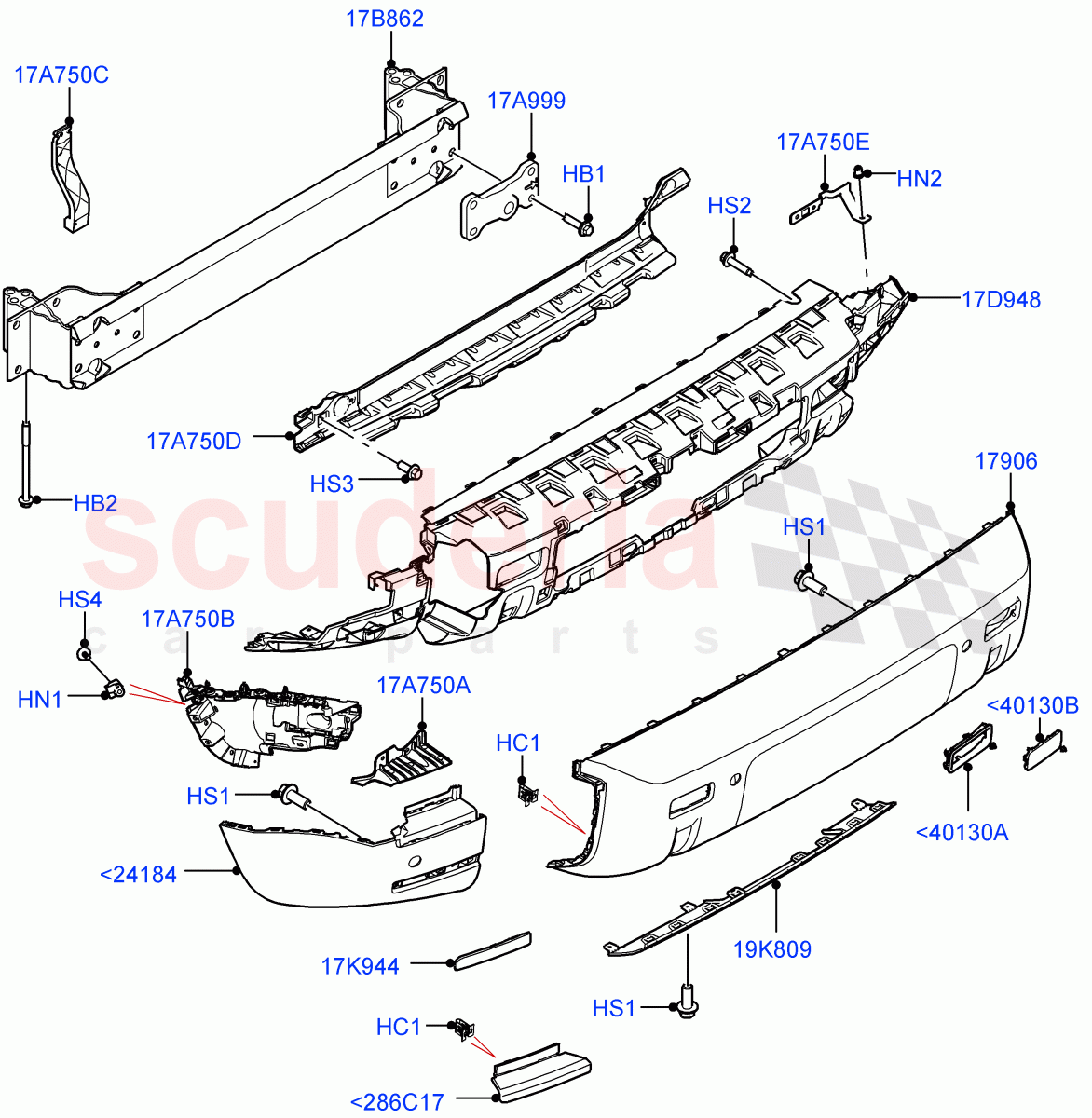 Rear Bumper of Land Rover Land Rover Defender (2020+) [3.0 I6 Turbo Petrol AJ20P6]