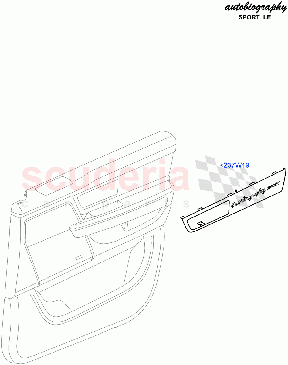 Front Door Trim Installation(Autobiography Sport LE)((V)FROMCA000001) of Land Rover Land Rover Range Rover Sport (2010-2013) [3.6 V8 32V DOHC EFI Diesel]