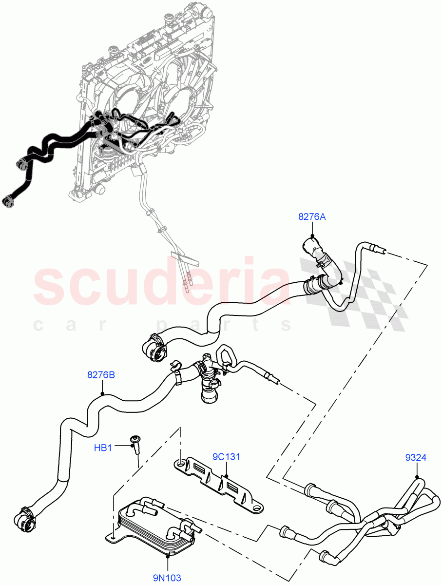Fuel Cooler Assembly (Nitra Plant Build) (3.0 V6 D Low MT ROW, 3.0 V6 D Gen2 Mono Turbo, 3.0 V6 D Gen2 Twin Turbo) ((V) FROMK2000001) of Land Rover Land Rover Discovery 5 (2017+) [3.0 Diesel 24V DOHC TC]