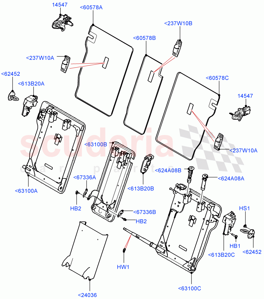 Rear Seat Back (Changsu (China)) of Land Rover Land Rover Range Rover Evoque (2019+) [2.0 Turbo Petrol AJ200P]