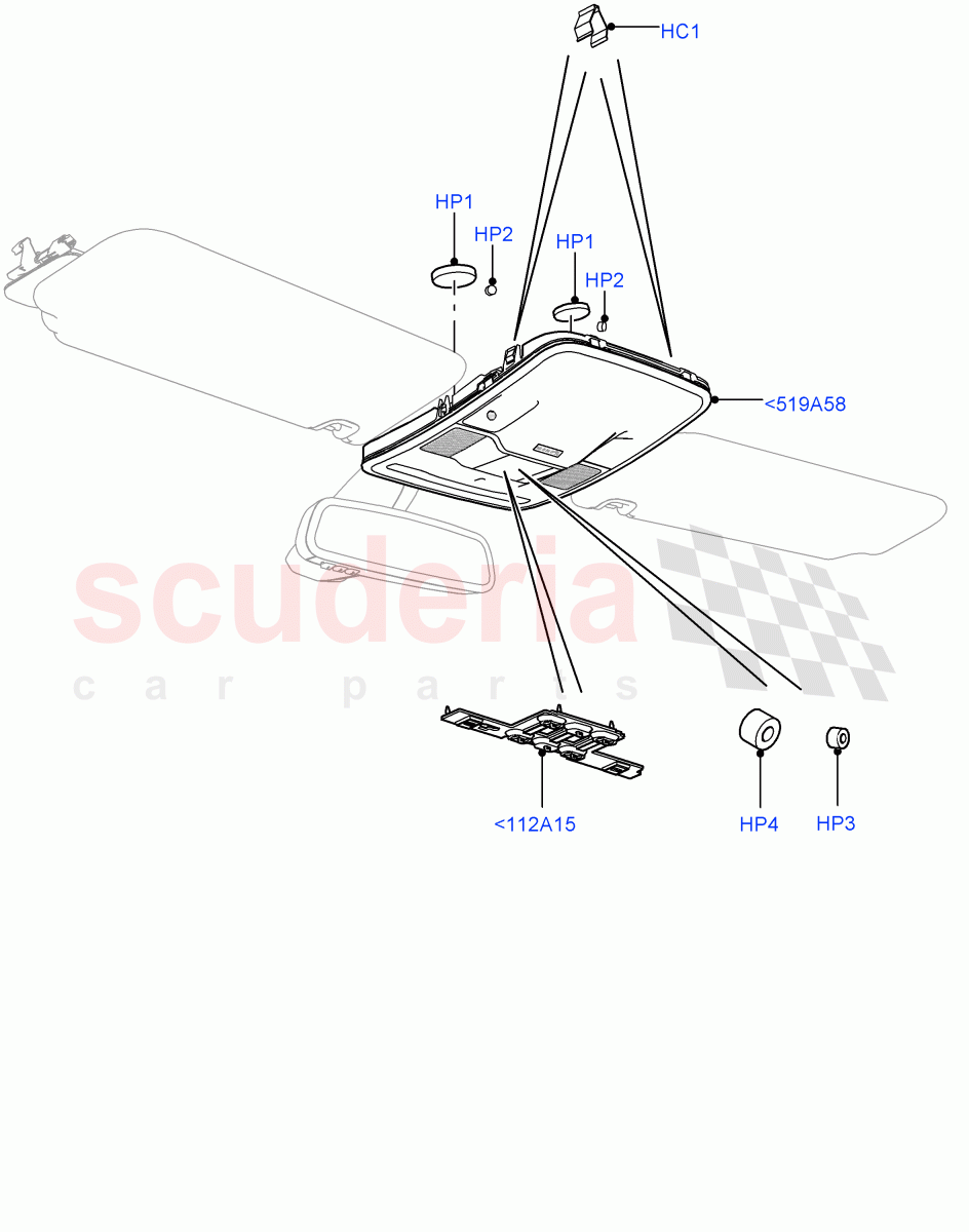 Console - Overhead of Land Rover Land Rover Range Rover (2012-2021) [2.0 Turbo Petrol AJ200P]