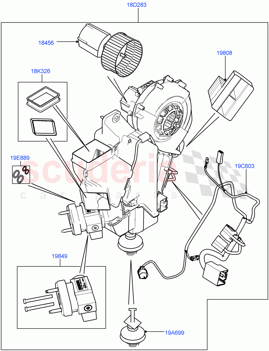 Heater/Air Cond.Internal Components(Auxiliary Unit)(Changsu (China),Climate Control - Chiller Unit)((V)FROMFG000001) of Land Rover Land Rover Discovery Sport (2015+) [2.0 Turbo Diesel AJ21D4]