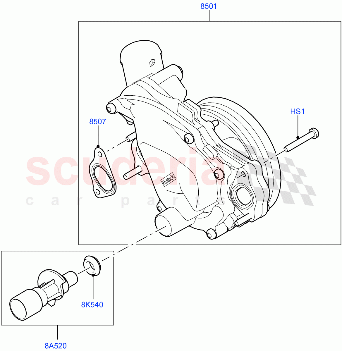 Water Pump(Main Unit)(5.0L OHC SGDI SC V8 Petrol - AJ133,5.0 Petrol AJ133 DOHC CDA,5.0L P AJ133 DOHC CDA S/C Enhanced)((V)FROMAA000001) of Land Rover Land Rover Range Rover (2012-2021) [5.0 OHC SGDI SC V8 Petrol]