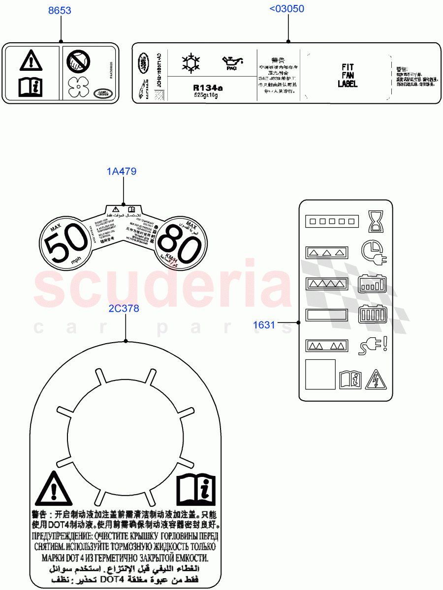 Labels(Warning Decals)(Changsu (China))((V)FROMKG006088) of Land Rover Land Rover Range Rover Evoque (2019+) [2.0 Turbo Diesel]