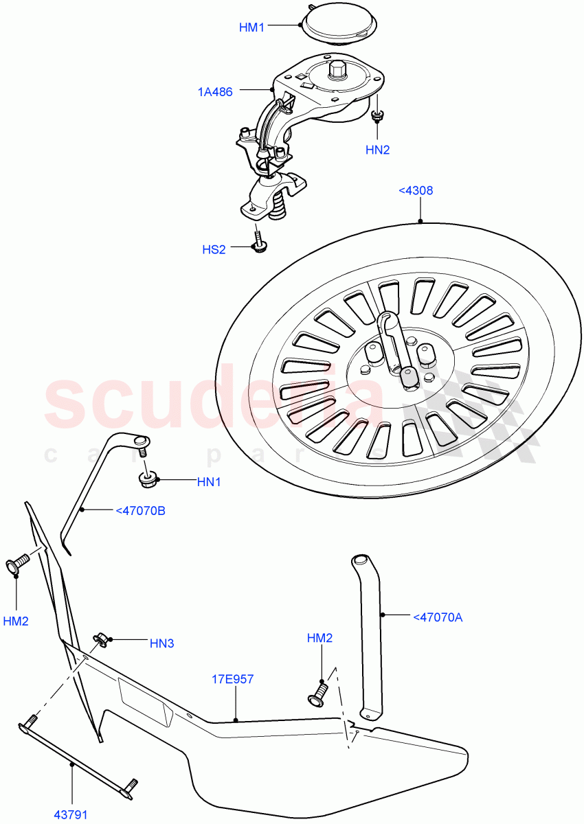 Spare Wheel Carrier ((V) FROMAA000001) of Land Rover Land Rover Discovery 4 (2010-2016) [3.0 DOHC GDI SC V6 Petrol]