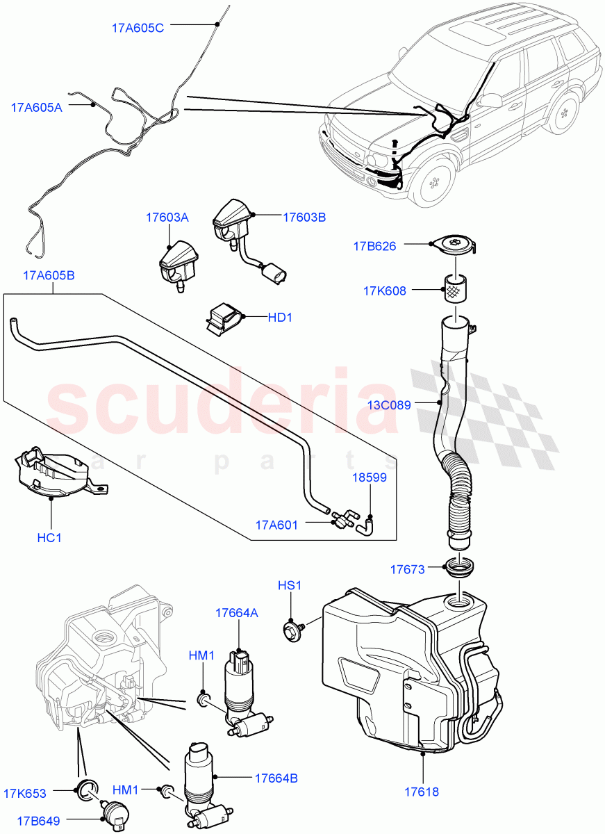 Windscreen Washer((V)FROMAA000001) of Land Rover Land Rover Range Rover Sport (2010-2013) [5.0 OHC SGDI SC V8 Petrol]