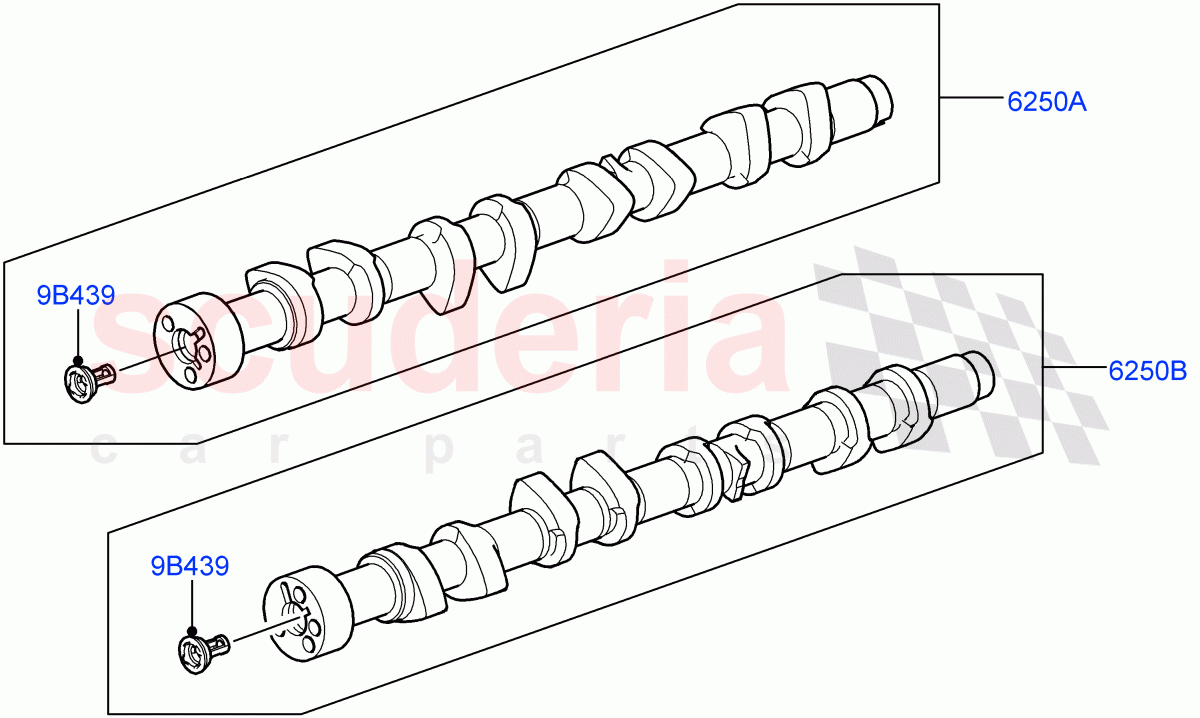 Camshaft(Nitra Plant Build)(5.0 Petrol AJ133 DOHC CDA)((V)FROMM2000001) of Land Rover Land Rover Defender (2020+) [5.0 OHC SGDI SC V8 Petrol]