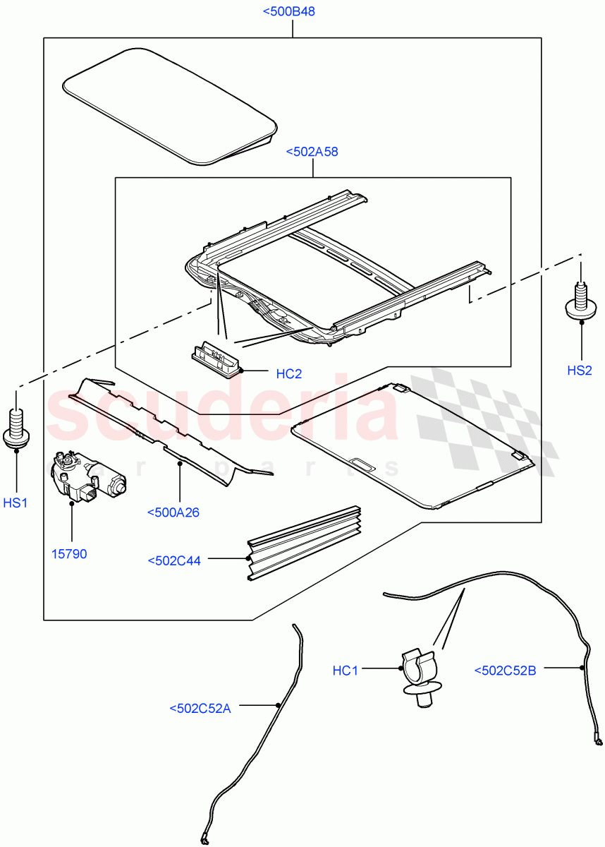 Sliding Roof Mechanism And Controls ((V) TO9A999999) of Land Rover Land Rover Range Rover Sport (2005-2009) [4.2 Petrol V8 Supercharged]