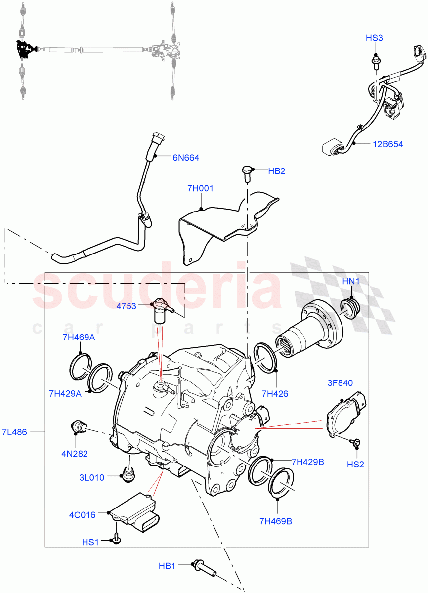 Front Axle Case(2.0L AJ20P4 Petrol Mid PTA,Changsu (China),All Wheel Drive) of Land Rover Land Rover Range Rover Evoque (2019+) [2.0 Turbo Petrol AJ200P]