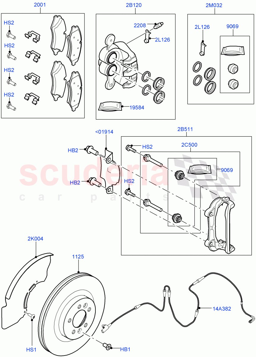 Front Brake Discs And Calipers of Land Rover Land Rover Range Rover Sport (2014+) [5.0 OHC SGDI SC V8 Petrol]