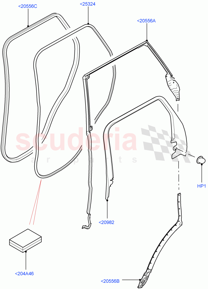 Rear Doors, Hinges & Weatherstrips(Finisher And Seals) of Land Rover Land Rover Range Rover Sport (2014+) [3.0 I6 Turbo Diesel AJ20D6]