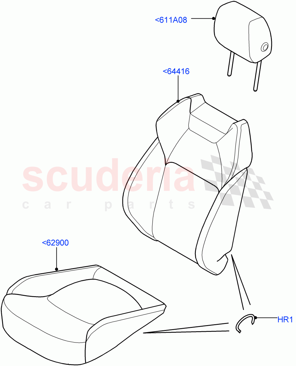 Front Seat Covers (Grained Cloth, Itatiaia (Brazil)) ((V) FROMGT000001) of Land Rover Land Rover Range Rover Evoque (2012-2018) [2.0 Turbo Petrol AJ200P]