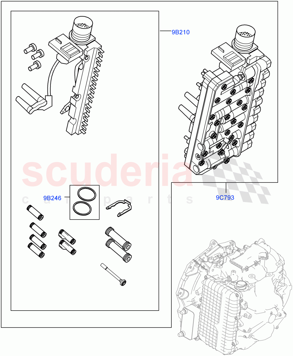 Valve Body - Main Control & Servo's(Hydraulic Control Unit Kit)(9 Speed Auto Trans 9HP50,Itatiaia (Brazil)) of Land Rover Land Rover Range Rover Evoque (2019+) [2.0 Turbo Petrol AJ200P]