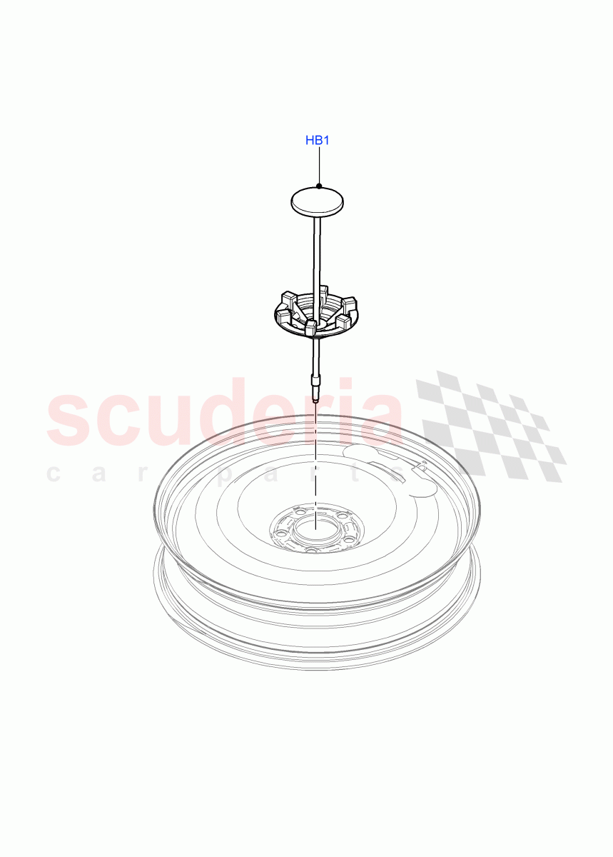 Spare Wheel Carrier(Itatiaia (Brazil),Spare Wheel - Reduced Section Steel)((V)FROMGT000001) of Land Rover Land Rover Range Rover Evoque (2012-2018) [2.2 Single Turbo Diesel]