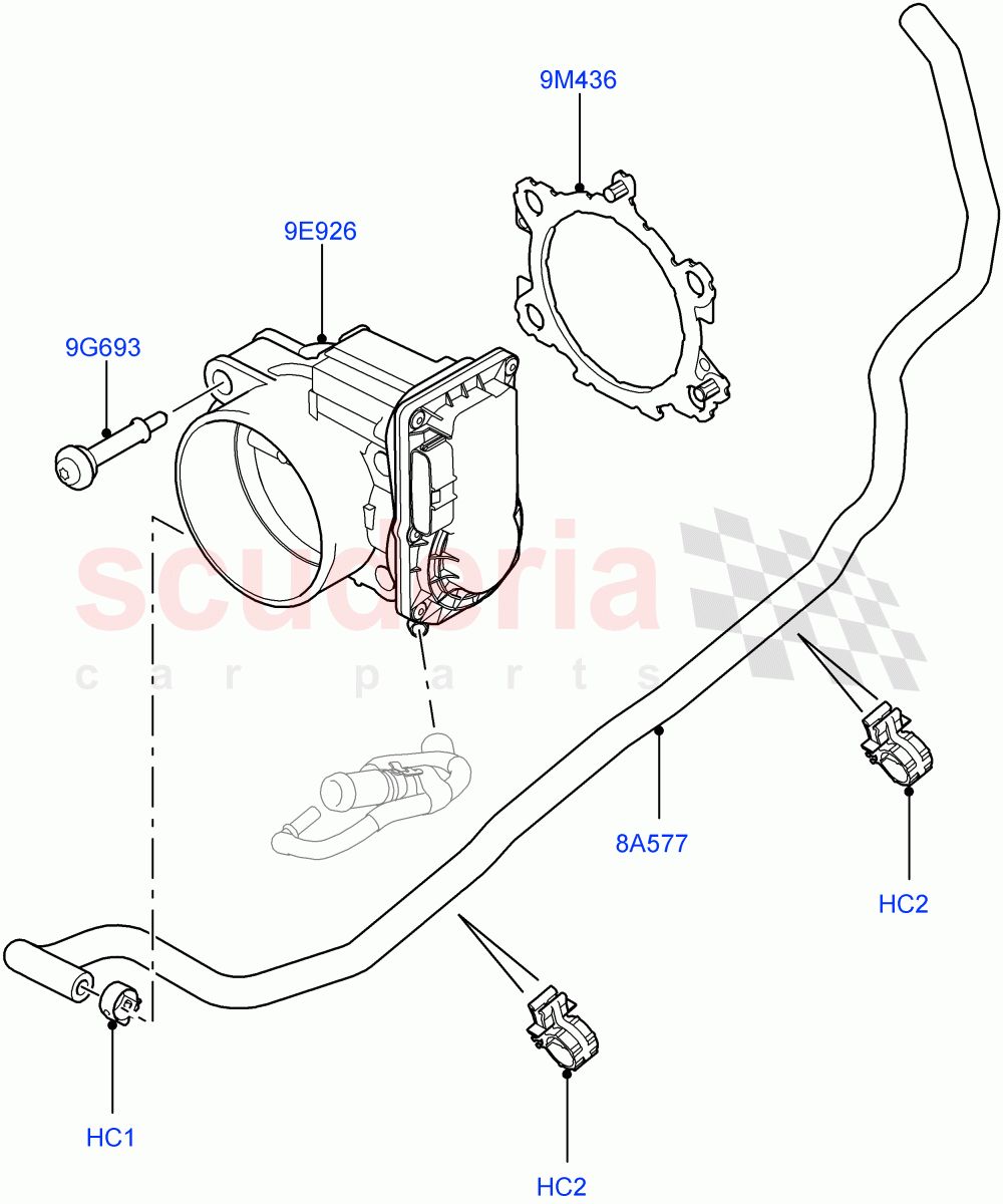 Throttle Housing(5.0L OHC SGDI SC V8 Petrol - AJ133)((V)FROMAA000001) of Land Rover Land Rover Range Rover (2010-2012) [5.0 OHC SGDI SC V8 Petrol]