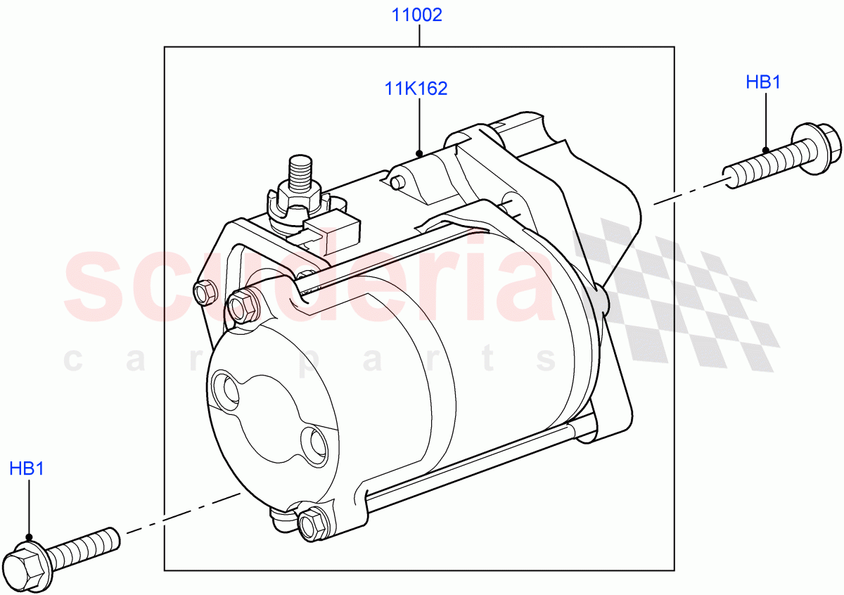 Starter Motor(Cologne V6 4.0 EFI (SOHC))((V)FROMAA000001) of Land Rover Land Rover Discovery 4 (2010-2016) [4.0 Petrol V6]