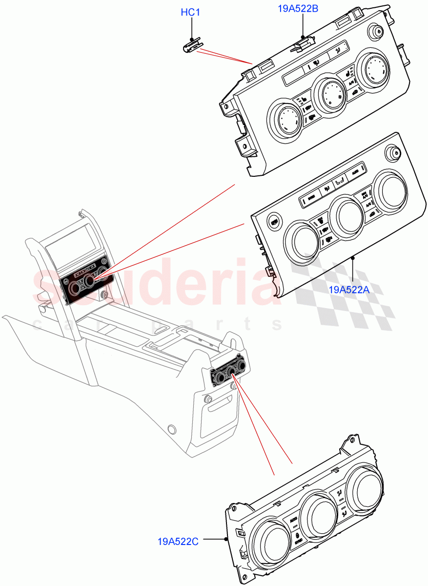Heater & Air Conditioning Controls (Solihull Plant Build) ((V) FROMHA000001) of Land Rover Land Rover Discovery 5 (2017+) [3.0 Diesel 24V DOHC TC]