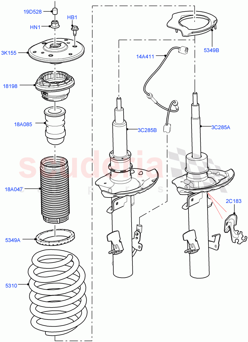 Front Suspension Struts And Springs(Itatiaia (Brazil)) of Land Rover Land Rover Range Rover Evoque (2019+) [2.0 Turbo Petrol AJ200P]