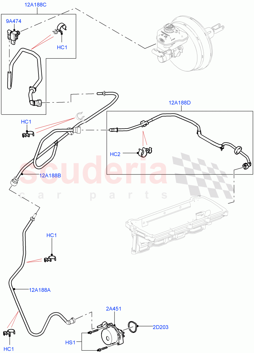 Vacuum Control And Air Injection (5.0 Petrol AJ133 DOHC CDA, RHD, 5.0L P AJ133 DOHC CDA S/C Enhanced) ((V) FROMJA000001) of Land Rover Land Rover Range Rover Sport (2014+) [5.0 OHC SGDI SC V8 Petrol]