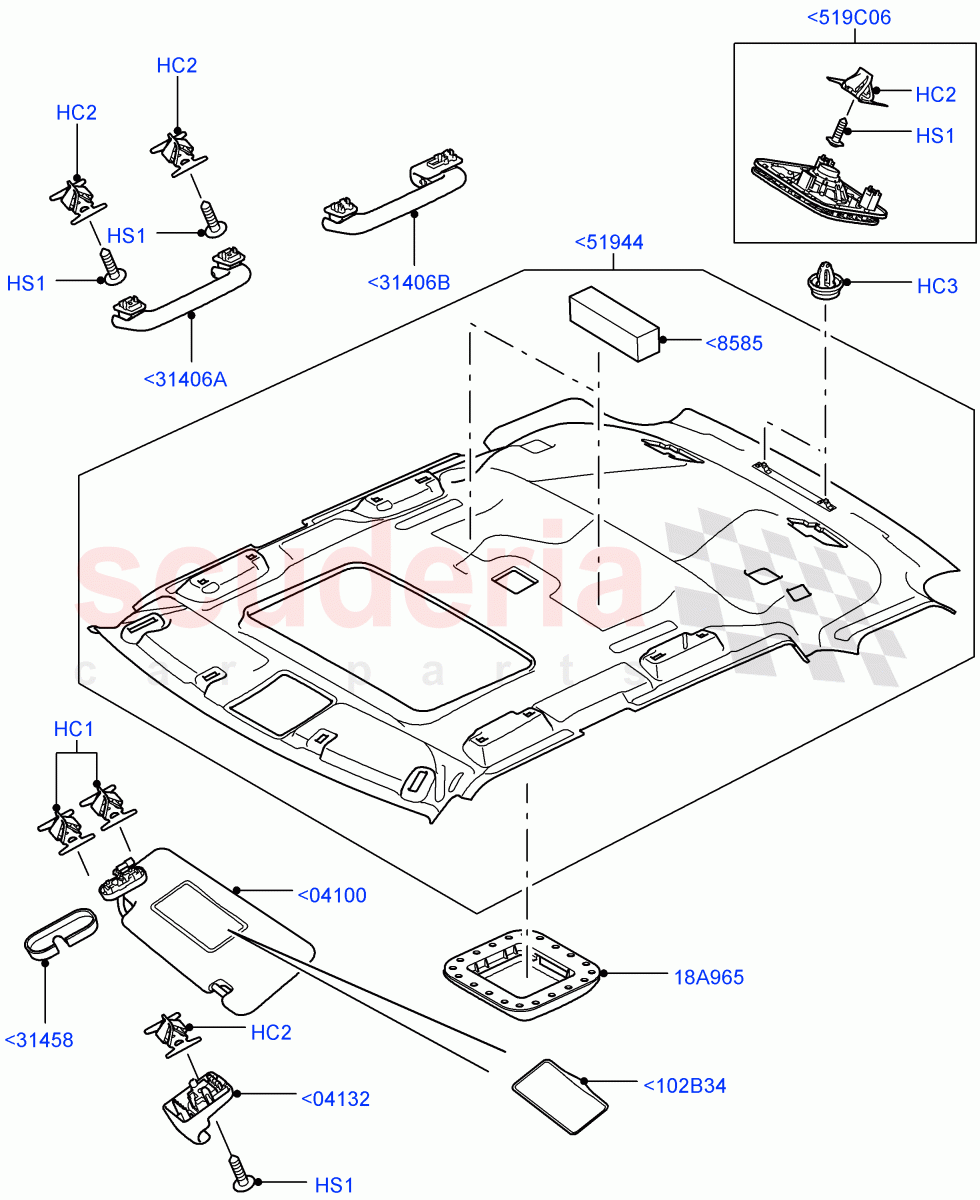 Headlining And Sun Visors ((V) FROMAA000001) of Land Rover Land Rover Range Rover Sport (2010-2013) [5.0 OHC SGDI SC V8 Petrol]