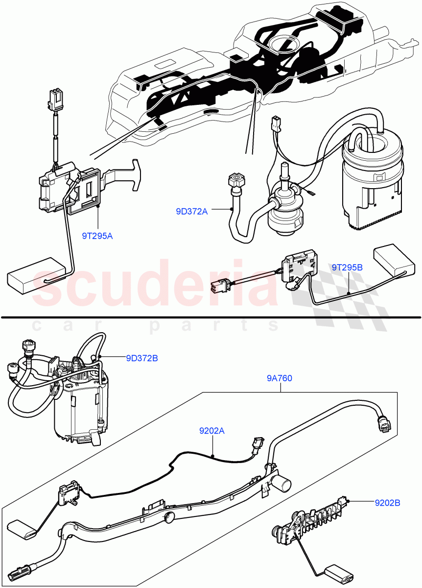 Fuel Pump And Sender Unit (3.6L V8 32V DOHC EFi Diesel Lion) ((V) FROM7A000001, (V) TO9A999999) of Land Rover Land Rover Range Rover Sport (2005-2009) [3.6 V8 32V DOHC EFI Diesel]