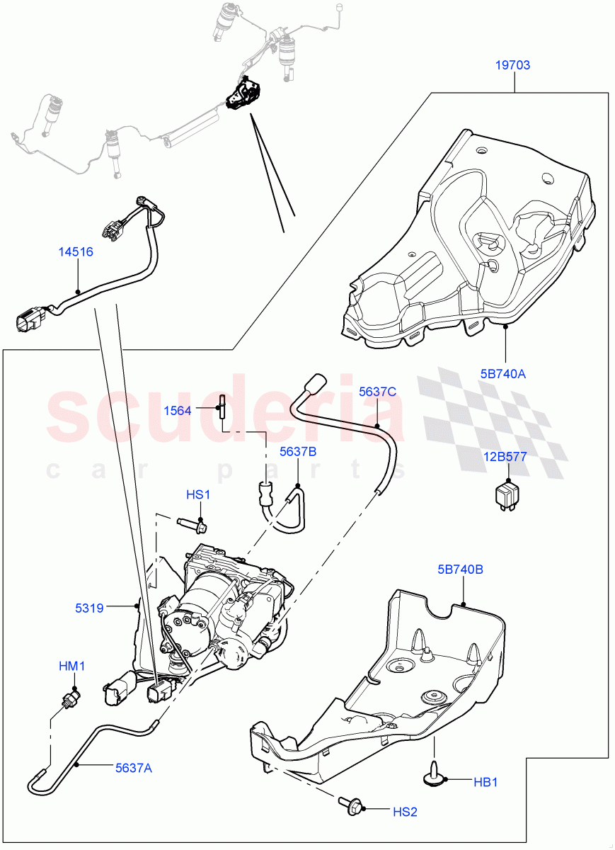 Air Suspension Compressor And Lines(Service Only, Compressor Assy)((V)FROMAA000001,(V)TODA768550) of Land Rover Land Rover Range Rover Sport (2010-2013) [3.6 V8 32V DOHC EFI Diesel]