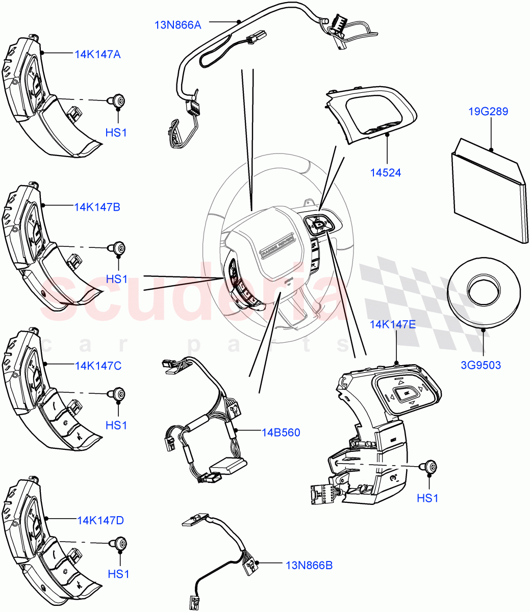 Switches (Steering Wheel) (Halewood (UK)) of Land Rover Land Rover Range Rover Evoque (2012-2018) [2.0 Turbo Petrol GTDI]