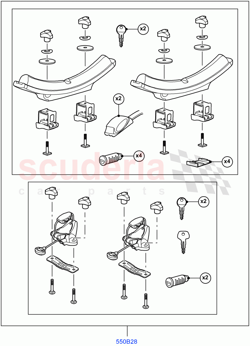 Carriers & Boxes(Canoe Carrier)(Halewood (UK),Itatiaia (Brazil)) of Land Rover Land Rover Discovery Sport (2015+) [1.5 I3 Turbo Petrol AJ20P3]