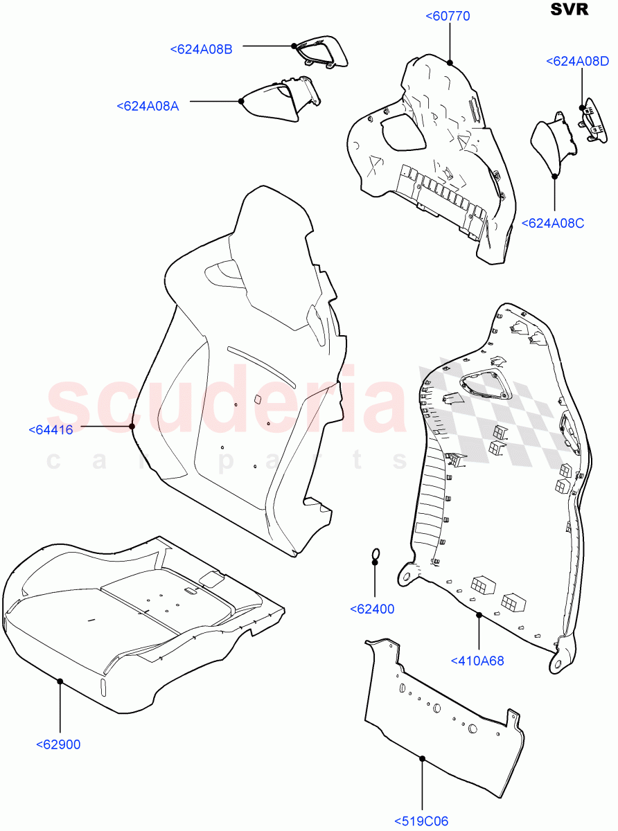 Front Seat Covers(SVR)((V)FROMFA000001,(V)TOHA999999) of Land Rover Land Rover Range Rover Sport (2014+) [4.4 DOHC Diesel V8 DITC]