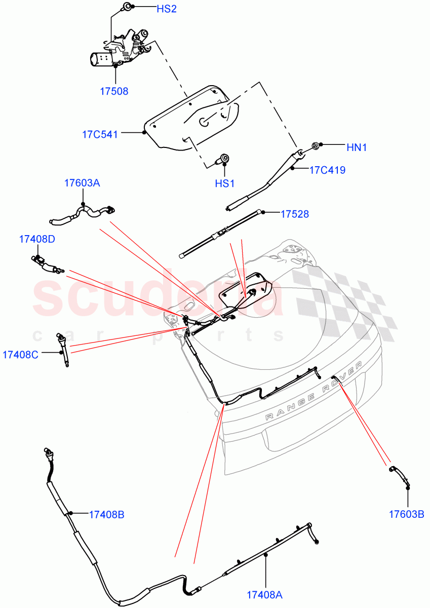 Rear Window Wiper And Washer of Land Rover Land Rover Range Rover Velar (2017+) [5.0 OHC SGDI SC V8 Petrol]