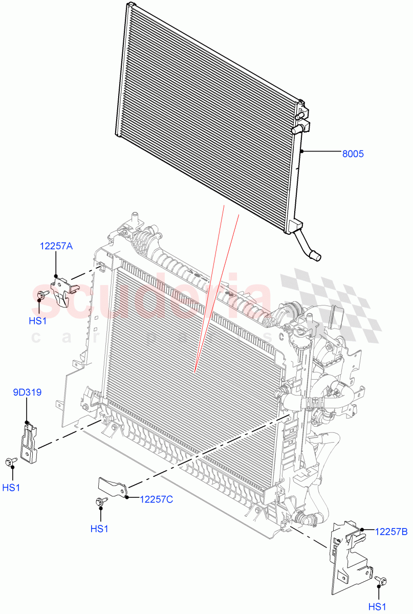 Radiator/Coolant Overflow Container (Water Charge Air Cooler) (2.0L I4 Mid DOHC AJ200 Petrol, 2.0L I4 High DOHC AJ200 Petrol, 2.0L AJ200P Hi PHEV) of Land Rover Land Rover Range Rover Velar (2017+) [2.0 Turbo Petrol AJ200P]