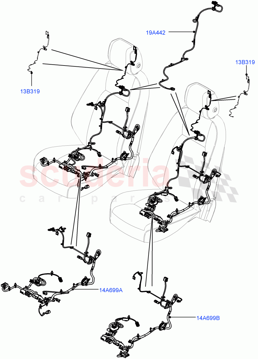 Wiring - Seats(Front Seats)(Halewood (UK))((V)TOMH999999) of Land Rover Land Rover Discovery Sport (2015+) [2.0 Turbo Petrol GTDI]